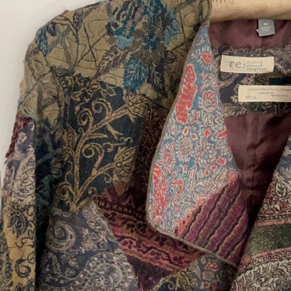 J Jill Limited Edition Open Patchwork Jacket with Slit Sleeves M Fall Autumn - Picture 4 of 10